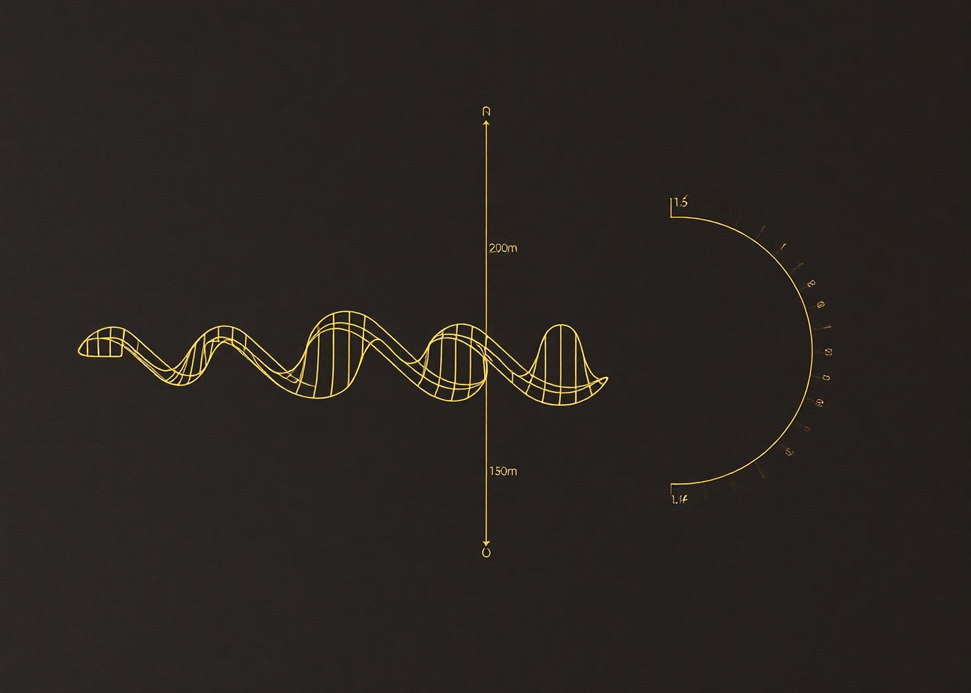 Antique gold line diagram of an amino acid chain folding into a peptide